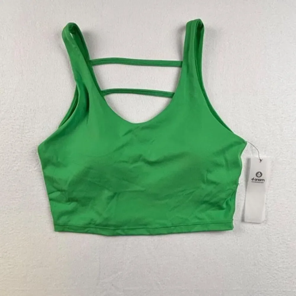 NWT Mono B Green Crisscross Back Sports Bra Women's Large Activewear